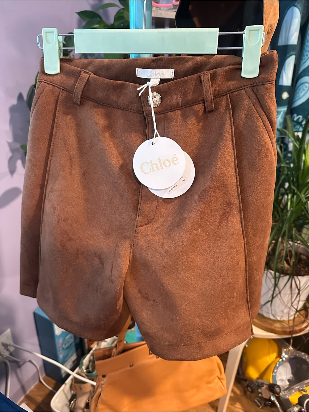 Chloé pleated  High Waist Shorts in Brown